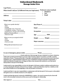 adult intake form